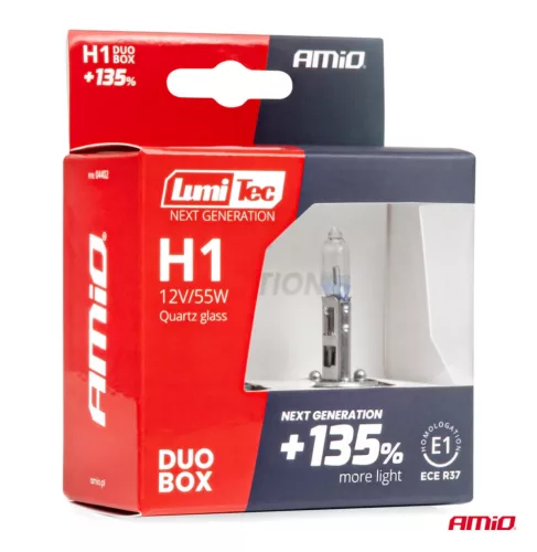 AMiO halogénizzók H1 12V 55W LumiTec NEXT GENERATION +135% DUO (04402)