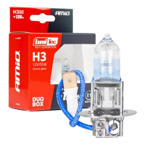   AMiO halogénizzók H3 12V 55W LumiTec NEXT GENERATION +135% DUO (04403)