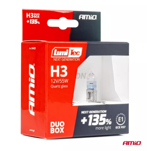 AMiO halogénizzók H3 12V 55W LumiTec NEXT GENERATION +135% DUO (04403)