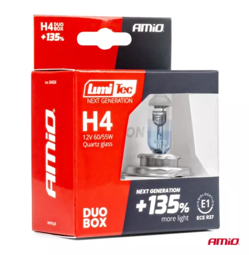 AMiO halogénizzók H4 12V 60/55W LumiTec NEXT GENERATION +135% DUO (04404)