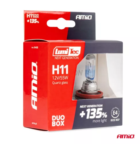 AMiO halogénizzók H11 12V 55W LumiTec NEXT GENERATION +135% DUO (04408)