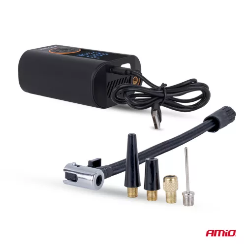AMiO hordozható légkompresszor LED 40W USB-C ACOMP-25 (04414)