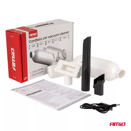 AMiO akkumulátoros autóporszívó40W 4,5kPa USB-C VC-07 HEPA (04415)