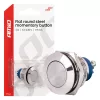 AMiO lapos, kerek acél nyomógomb 19 mm, 5 a, 12/230 V, (04436)