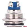 AMiO lapos, kerek acél nyomógomb 19 mm, 5 a, 12/230 V, (04436)