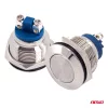 AMiO lapos, kerek acél nyomógomb 19 mm, 5 a, 12/230 V, (04436)
