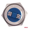 AMiO lapos, kerek acél nyomógomb 19 mm, 5 a, 12/230 V, (04436)