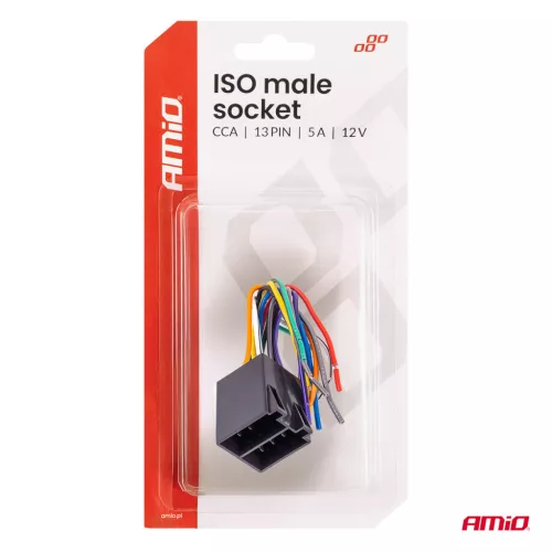 AMiO ISO dugó aljzat ISO CCA 13PIN 5A 12V (04445)