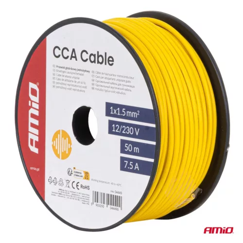 AMiO CCA kábel CCA 1x1.5mm2 50m 7.5A 12/230V (04449)