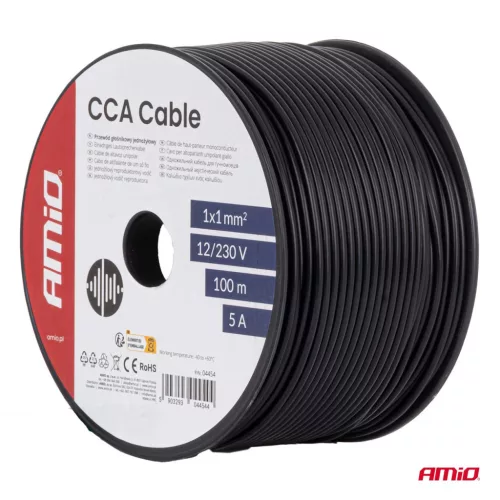 AMiO CCA kábel 1x1mm2 100m 5A 12/230V (04454)