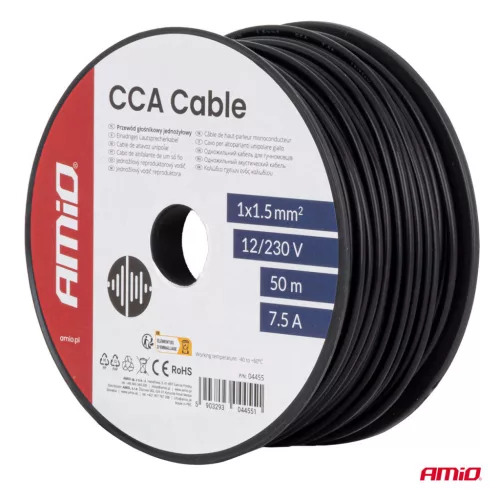 AMiO CCA kábel 1x1.5mm2 50m 7.5A 12/230V (04455)