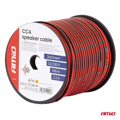 AMiO CCA hangszórókábel 2x0.5mm2 100m 2.5A (04456)