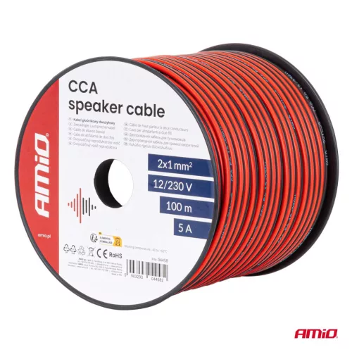 AMiO CCA hangszórókábel 2x1mm2 100m 5A (04458)