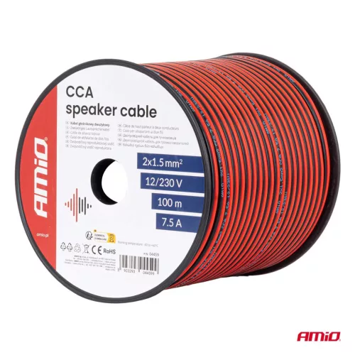 AMiO CCA hangszórókábel 2x1.5mm2 100m 7.5A (04459)
