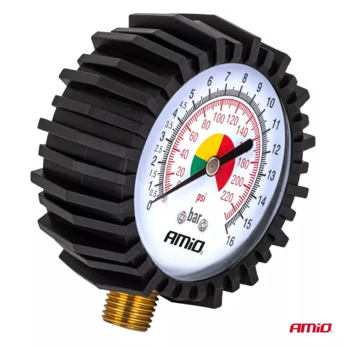 AMiO mechanikus nyomásmérő gumi 16 bar (04467)