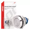 AMiO kerek acélkapcsoló ON/OFF 19mm 5A 12/230V (04474)