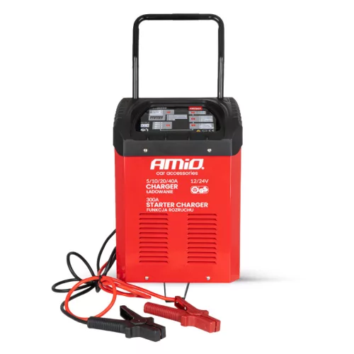 AMiO akkumulátortöltő indításrásegítéssel max. 40A, 12V, 24V, indítóáram 300A, (04500)