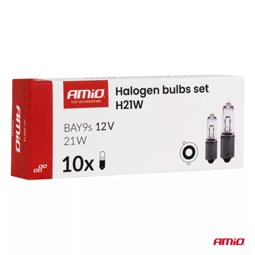 AMiO halogénizzók készlet H21W 12V 21W BAY9s 10 db (04514)