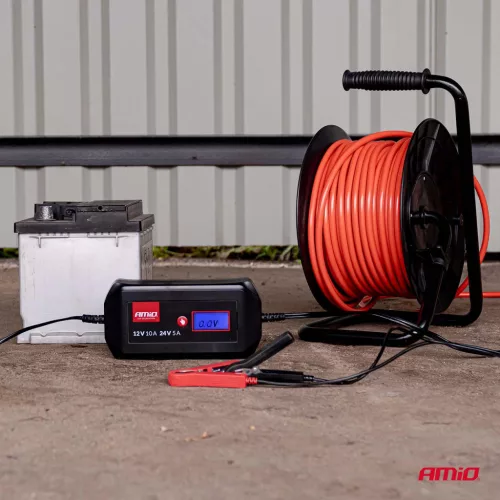 AMiO digitális akkumulátortöltő STD GEL AGM nedves max. 10A 12/24V (04525)