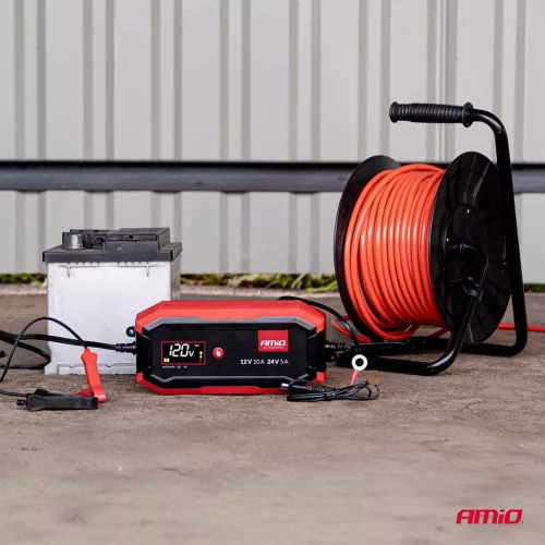 AMiO digitális akkumulátortöltő AGM GEL STD LiFePo4 max. 10A 12/24V PRO (04528)