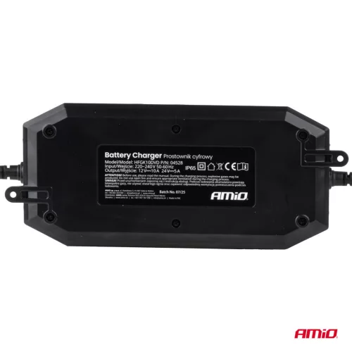 AMiO digitális akkumulátortöltő AGM GEL STD LiFePo4 max. 10A 12/24V PRO (04528)