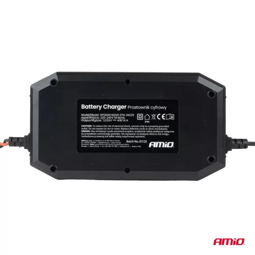 AMiO digitális akkumulátortöltő BOOST AGM GEL STD LiFePo4 max. 16A 12/24V PRO (04529)