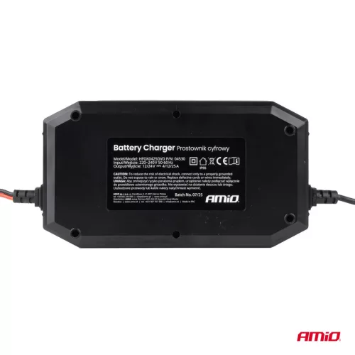 AMiO digitális akkumulátortöltő BOOST AGM GEL STD LiFePo4 max. 25A 12/24V PRO (04530)