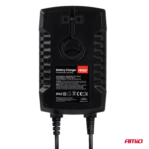 AMiO digitális akkumulátortöltő AGM GEL STD LiFePo4 max. 8A 12/24V PRO kampó (04533)