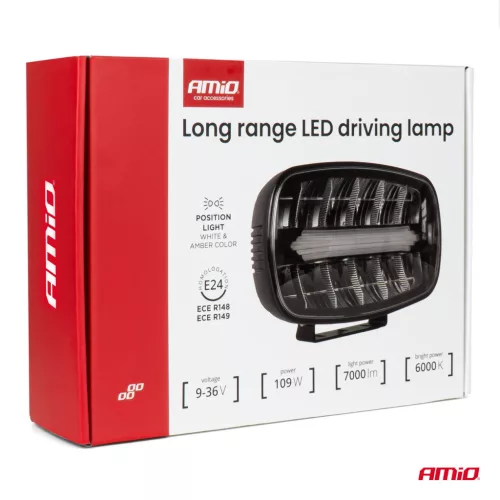 AMiO LED-es távolsági fényszóró helyzetjelzővel 109W 12V 24V (04535)