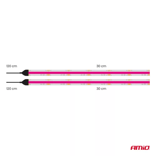 AMiO rugalmas COB LED-szalagok, rózsaszín 2x30 cm 12 V (04570)
