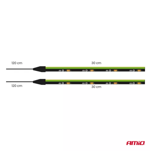 AMiO rugalmas COB LED-es oldalsó fénycsíkok zöld 2x30cm 12V (04577)
