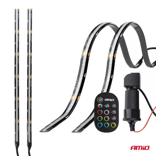 AMiO rugalmas COB LED-szalagok – vezérlő többszínű RGB 2x30cm 12V (04579)