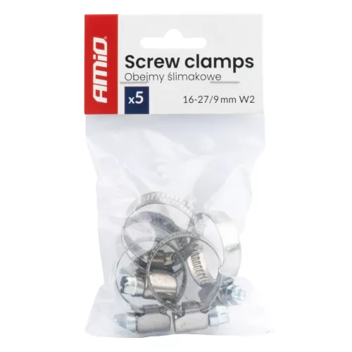AMiO csavaros tömlőbilincs 5 db 16–27 mm/9 mm W2 (04582)