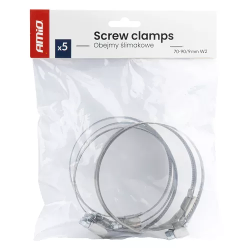 AMiO csavaros tömlőbilincs 5 db 70-90mm/9mm W2 (04591)