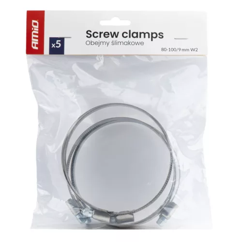 AMiO csavaros tömlőbilincs 5 db 80-100mm/9mm W2 (04592)