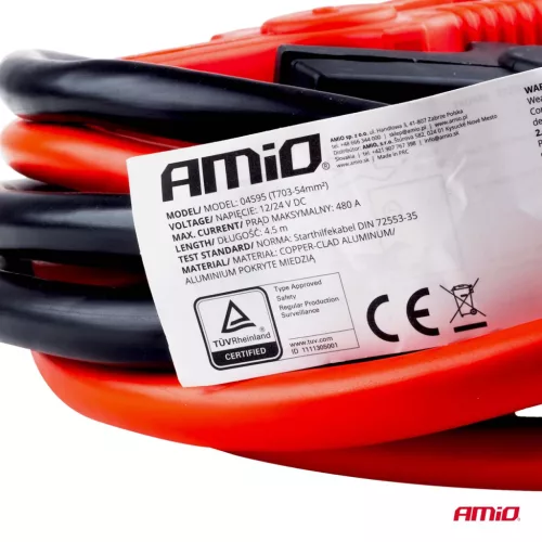 AMiO indítókábel 480A 4.5m TÜV (04595)