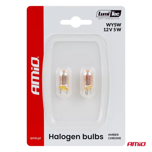 AMiO halogénizzók WY5W 12V5W LumiTec borostyánsárga króm 2 db (04626)