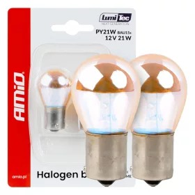   AMiO halogénizzók PY21W 12V21W BAU15S LumiTec borostyánsárga króm 2 db (04627)