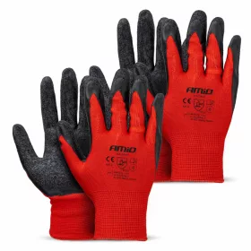   AMiO PE Latex bevonatos munkavédelmi kesztyű 4 db méret 8 (2 pár), 2121X (04635)