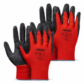   AMiO PE Latex bevonatos munkavédelmi kesztyű 4 db méret 9 (2 pár), 2121X (04636)