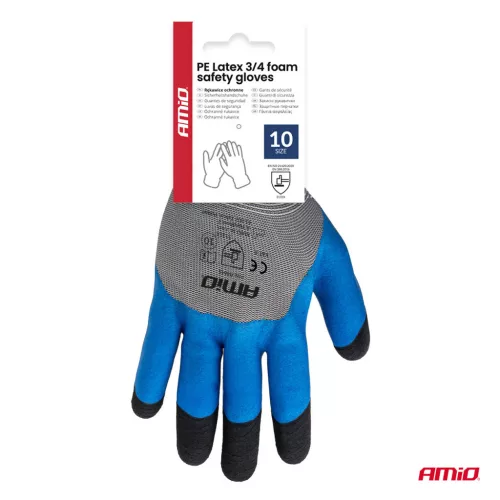 AMiO PE Latex 3/4 habbevonatos munkavédelmi kesztyű 4 db méret 10 (2 pár), 3131X (04645)