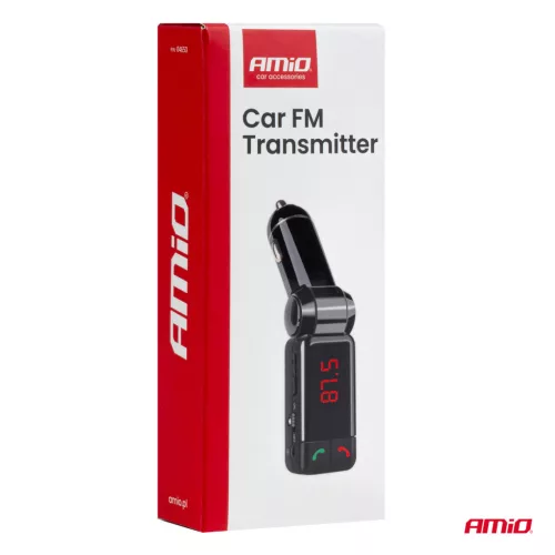 AMiO autós FM-transzmitter 2×USB-A 12V 24V (04650)