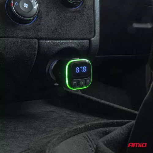AMiO autós FM-transzmitter 1×USB-A 2×USB-C 12V 24V (04651)