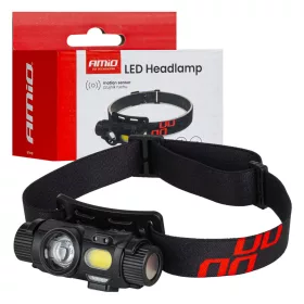 AMiO LED-es fejlámpa XPG+COB 1200mAh (BATT) (04662)