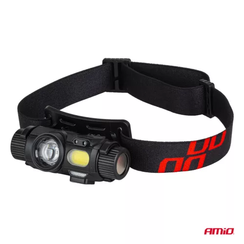 AMiO LED-es fejlámpa XPG+COB 1200mAh (BATT) (04662)