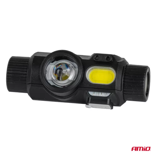 AMiO LED-es fejlámpa XPG+COB 1200mAh (BATT) (04662)