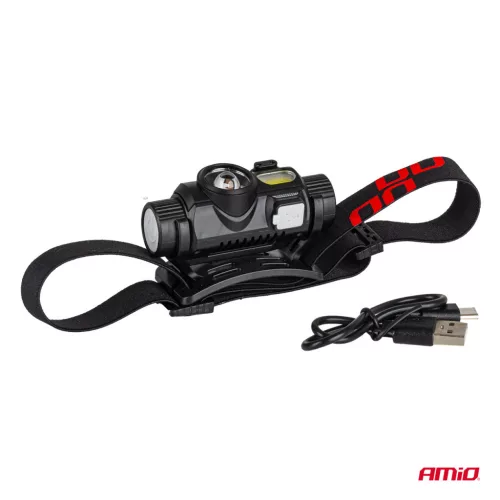 AMiO LED-es fejlámpa XPG+COB 1200mAh (BATT) (04662)