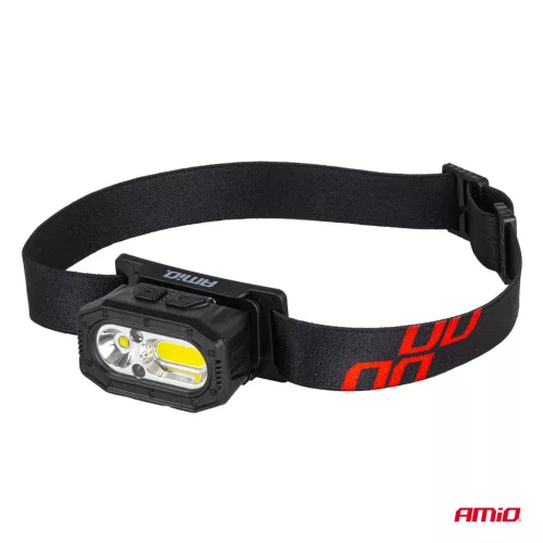 AMiO LED-es fejlámpa XPG+COB 1000mAh (BATT) (04663)