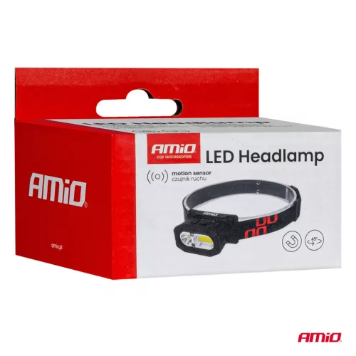 AMiO LED-es fejlámpa XPG+COB 1000mAh (BATT) (04663)