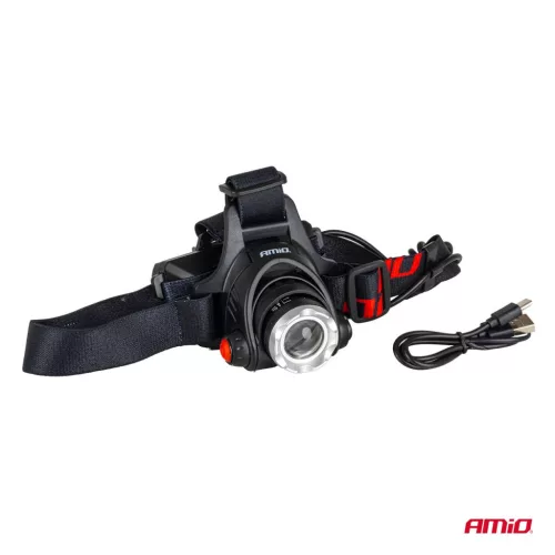 AMiO LED-es fejlámpa T6 3600mAh (BATT) (04664)